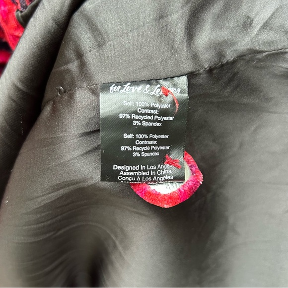 For Love And Lemons Penny Blazer Pants Suit Red Velvet Floral Retro Size S - Picture 9 of 16